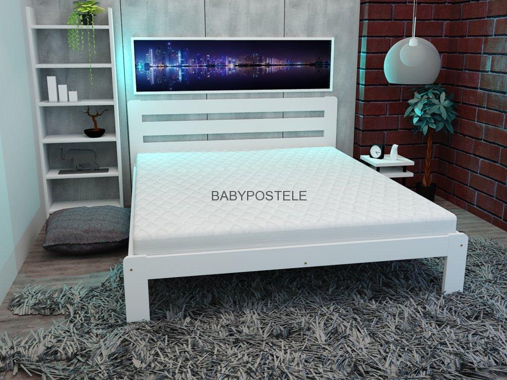 Manželská postel z masívu - šedá 200x200cm