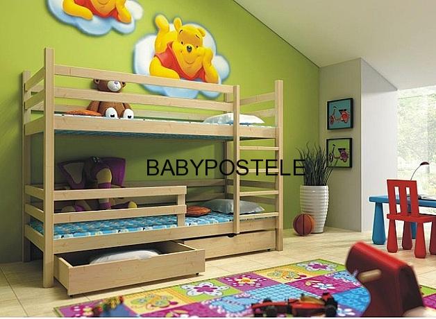 PATROVÁ POSTEL 180 x 80 CM, VŠE V CENĚ