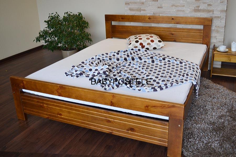 Postel z masívu SÁRA 200X90 CM odstín DUB