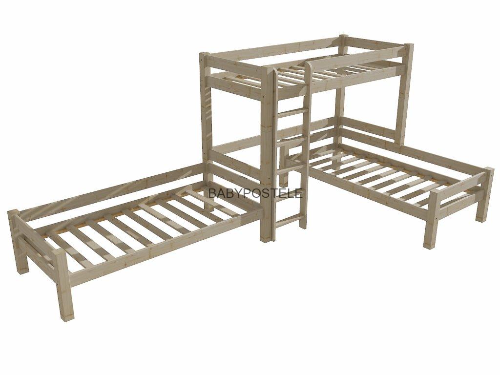 Trojlůžková patrová postel 200x90