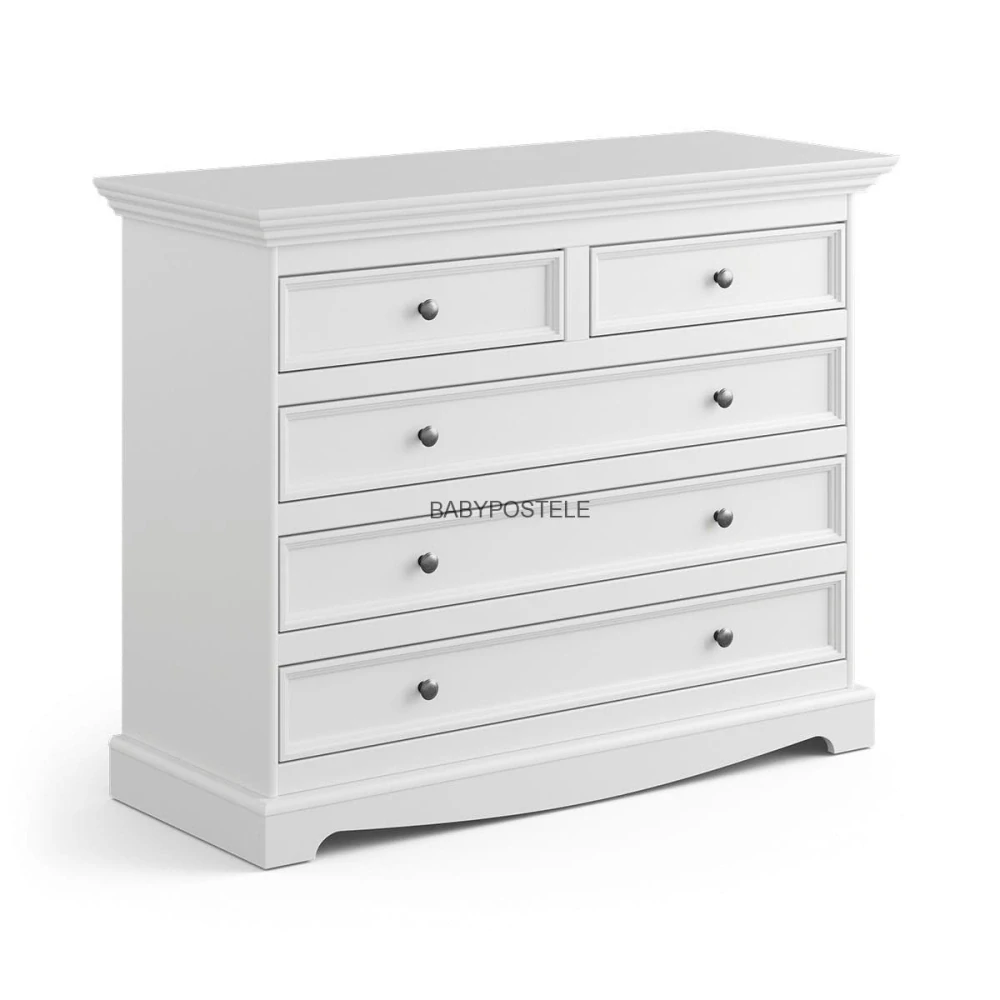 Dřevěná komoda s 5 zásuvkami Belluno Elegante