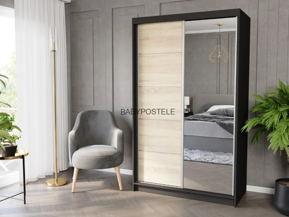 Posuvná skříň 120 cm se zrcadlem