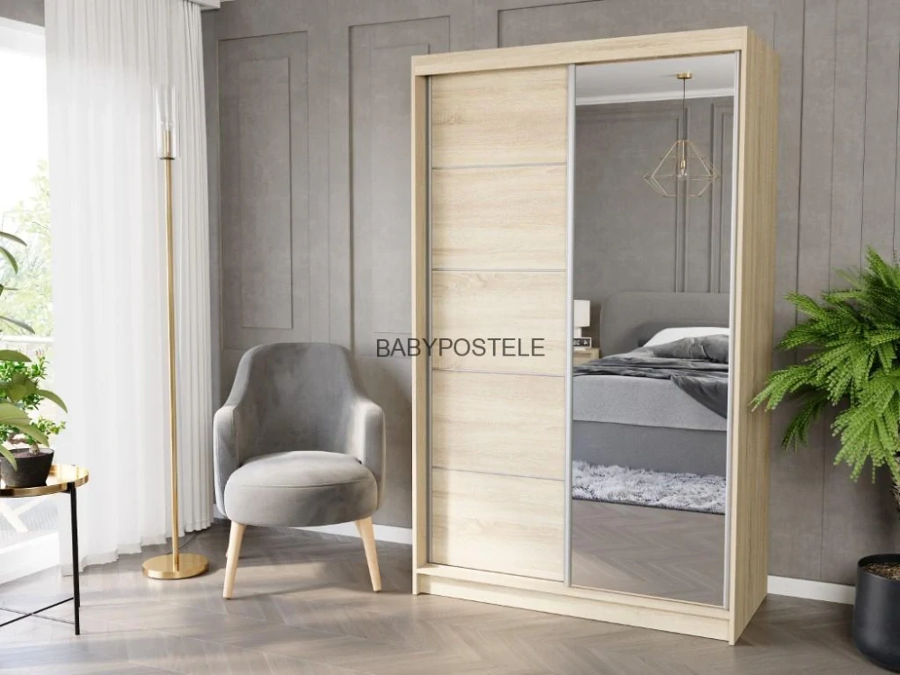 Posuvná skříň 120 cm se zrcadlem