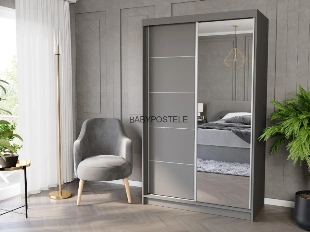 Posuvná skříň 120 cm se zrcadlem