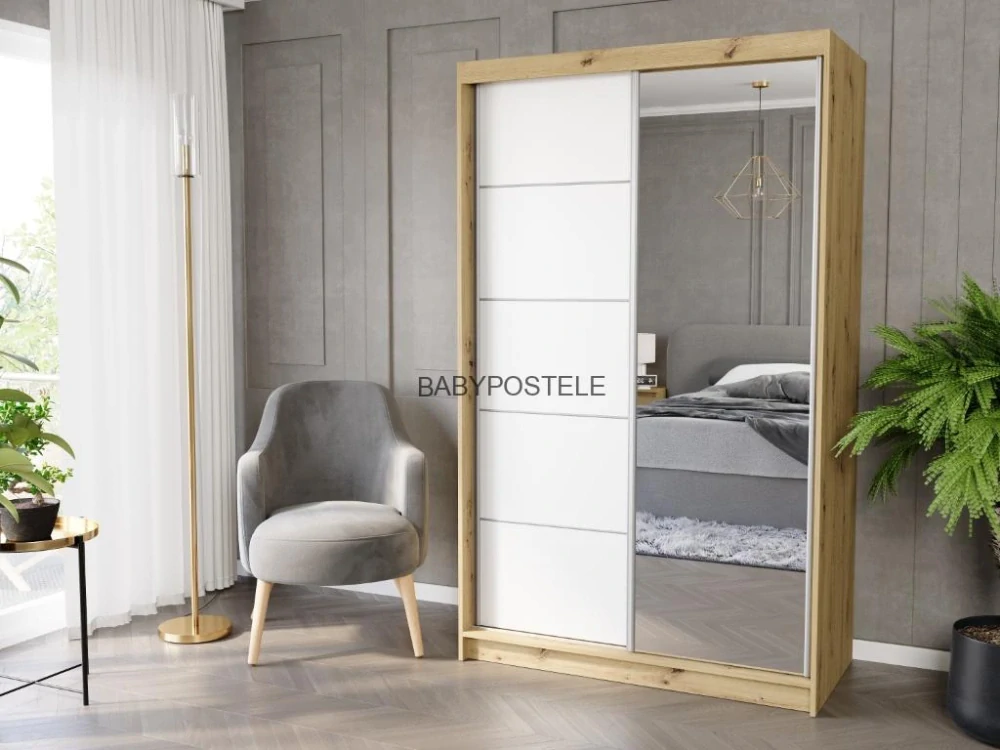 Posuvná skříň 120 cm se zrcadlem