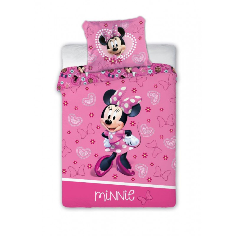 Dětské povlečení Myška Minnie se srdíčky 135x100 cm