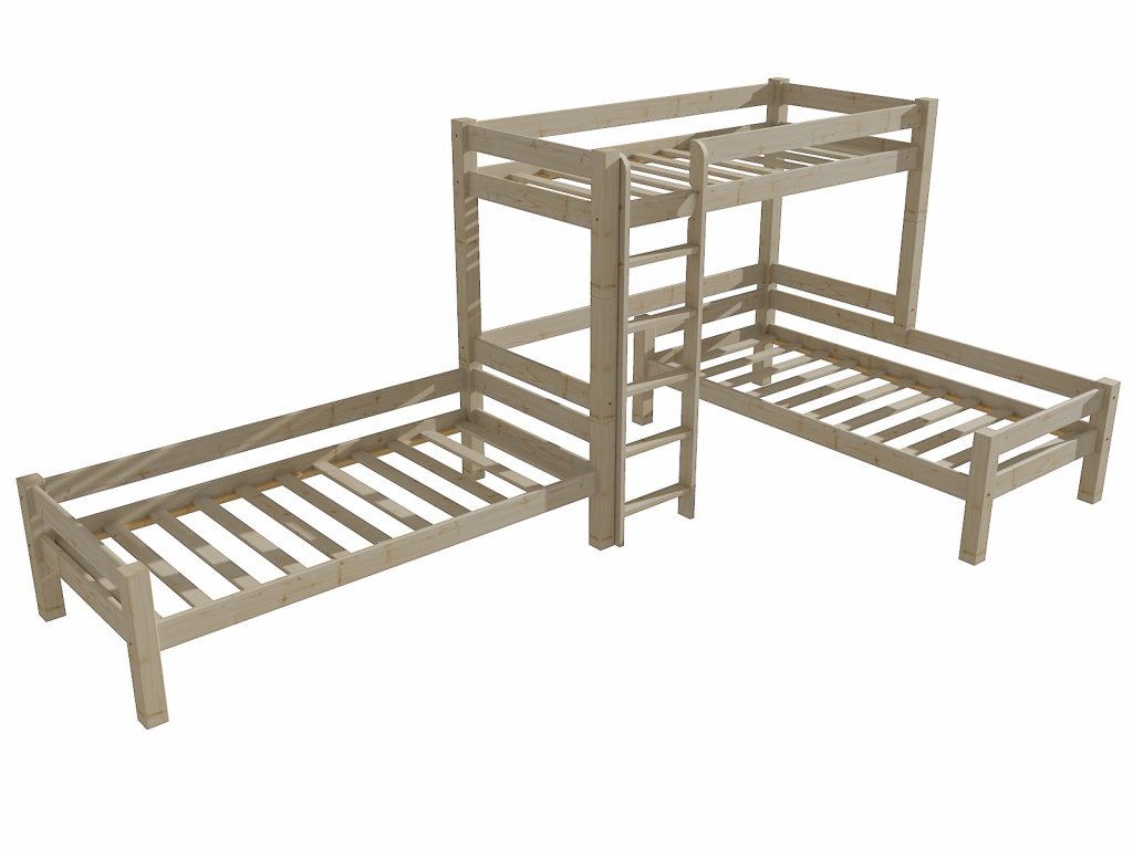 Trojlůžková patrová postel 200x90