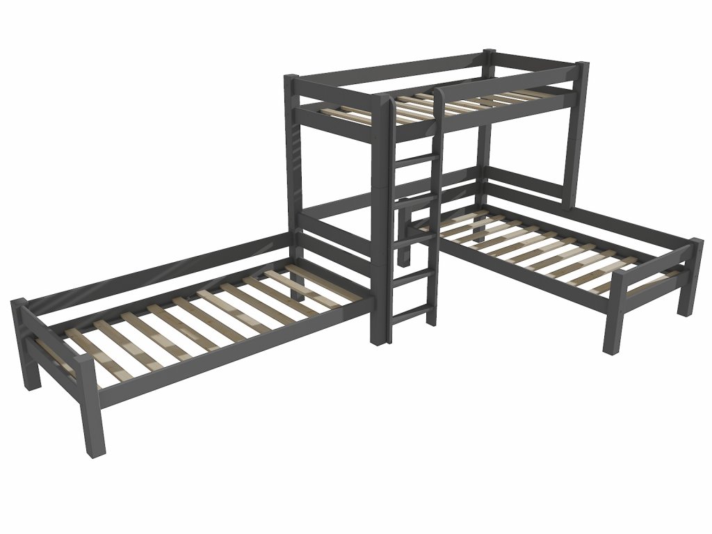 Trojlůžková patrová postel 200x90