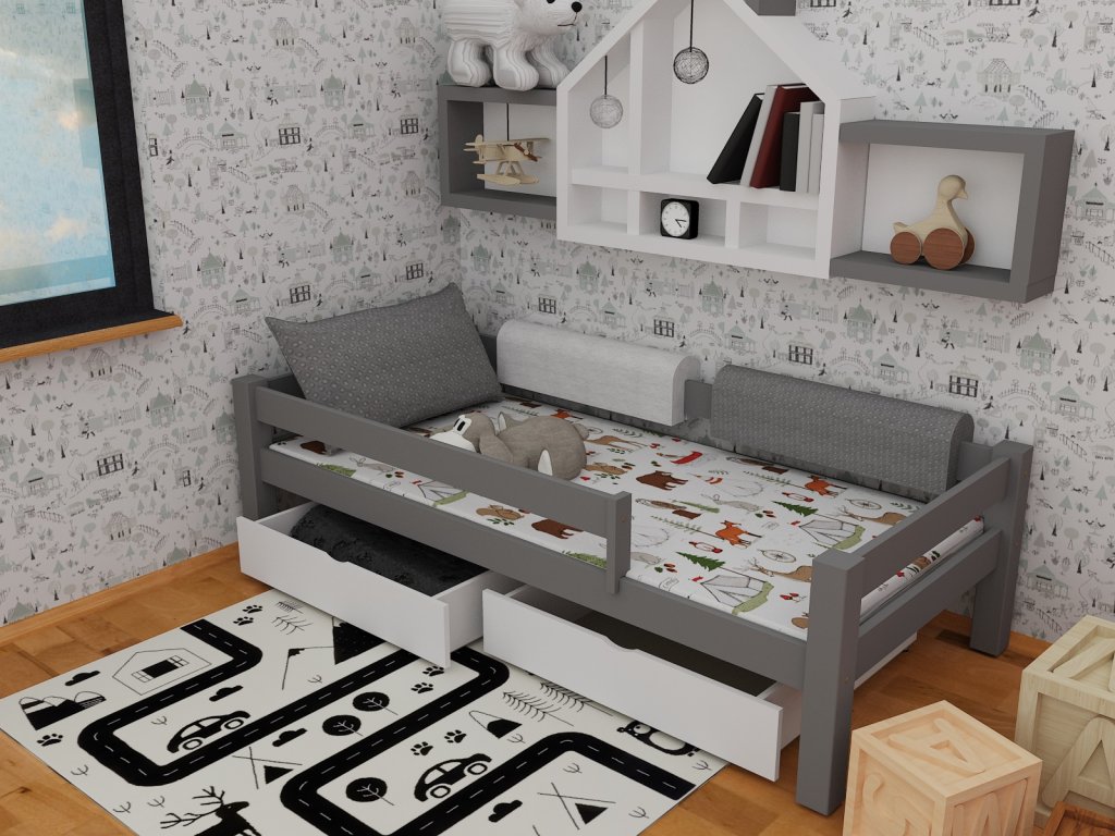 Postel z masívu 200x90 cm - kompletní výbava