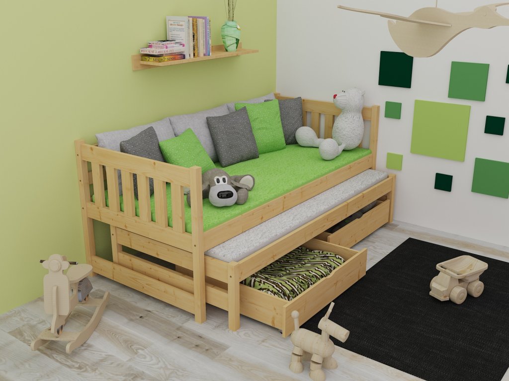 Postel pro 2 děti 180x80 cm - KOMPLETNÍ VÝBAVA