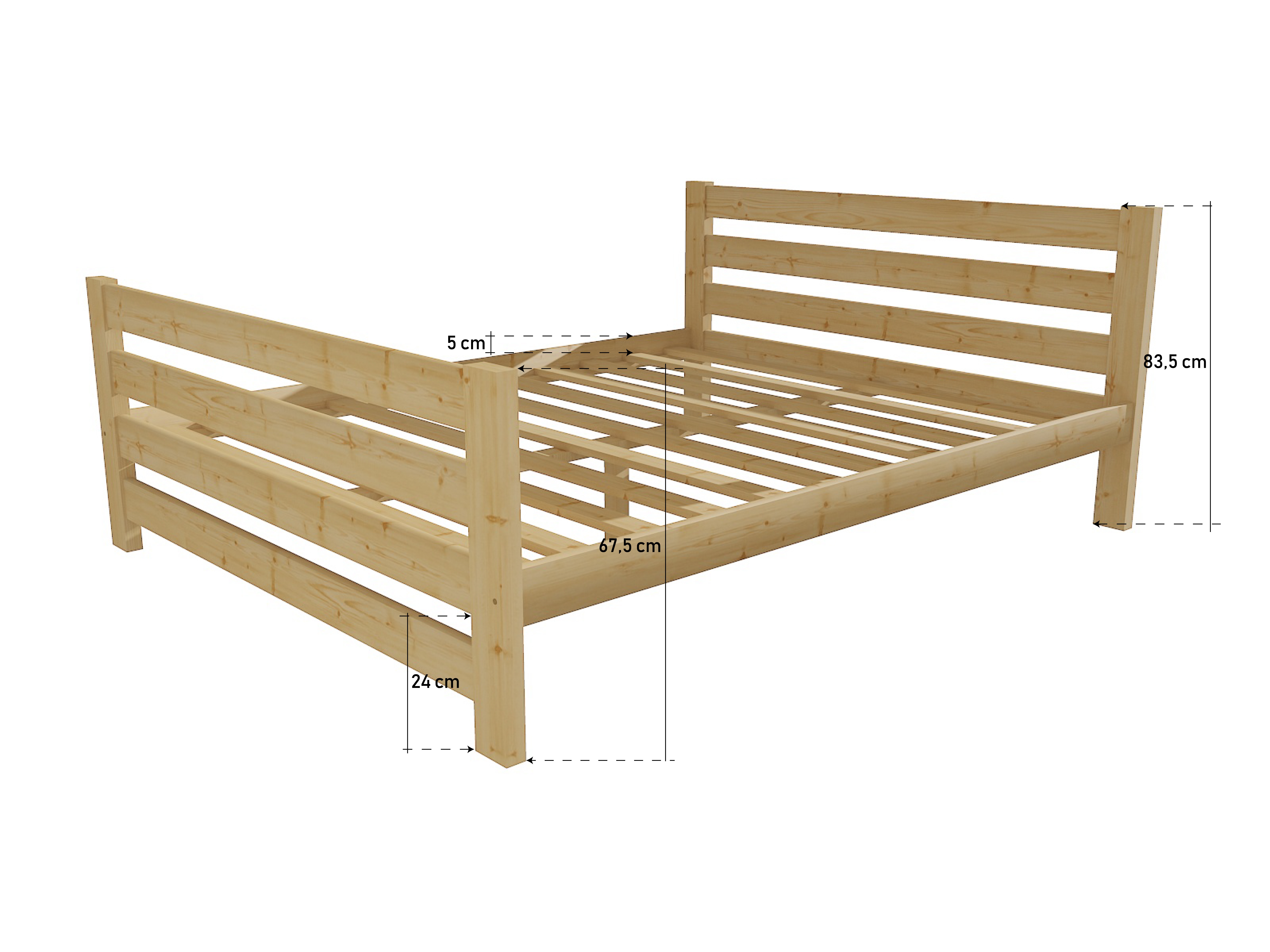 POSTEL Z MASÍVU 200 X 120 CM-rošt zdarma