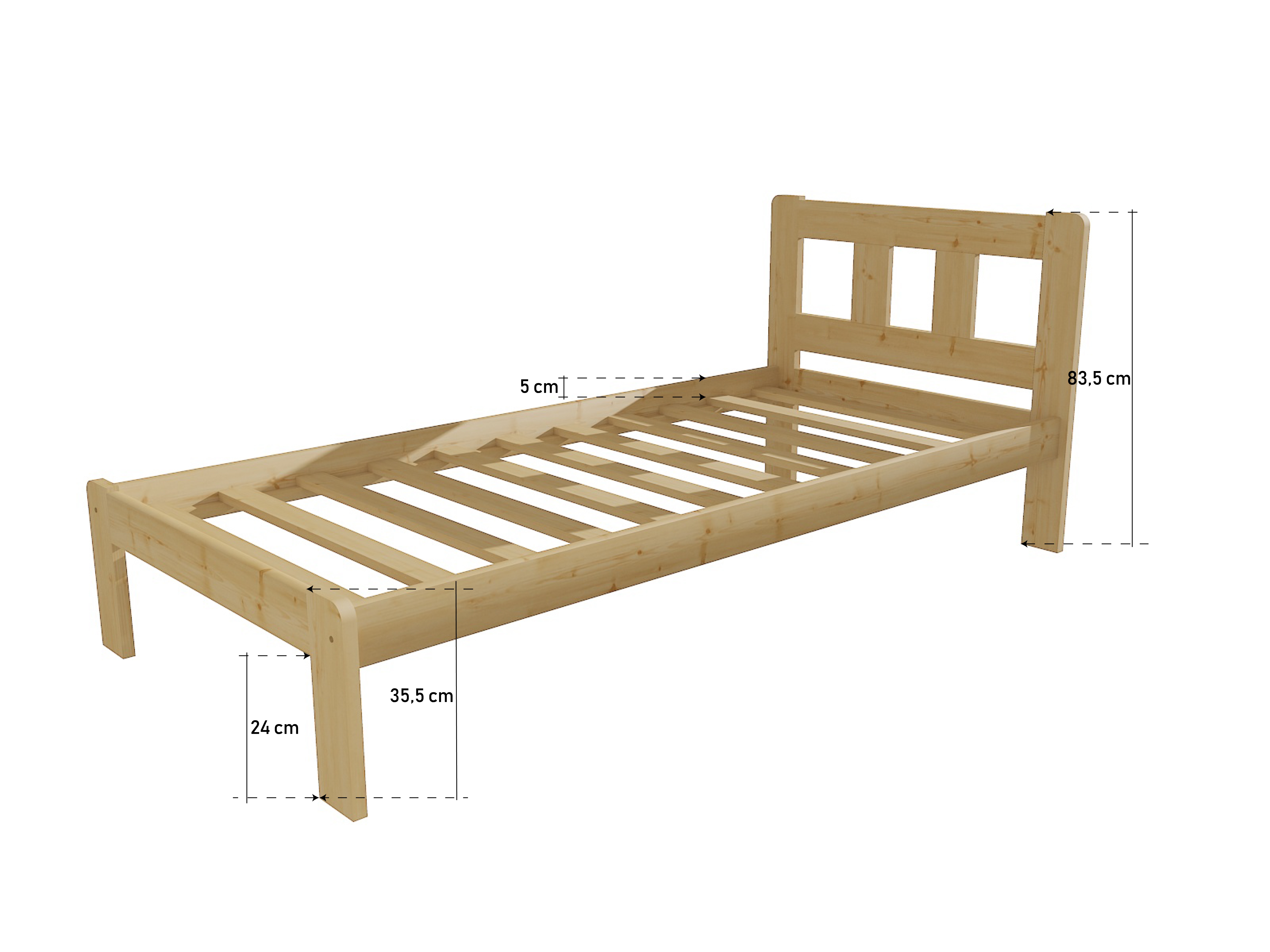 Postel z masívu 200x90 cm, rošt zdarma