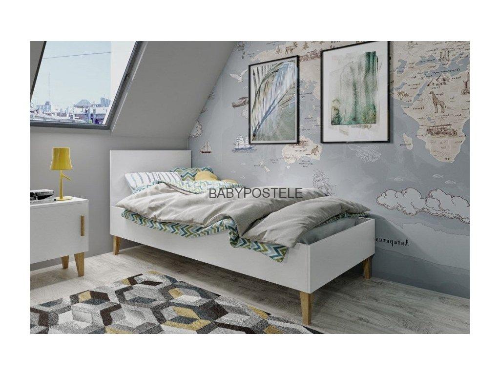 Postel z masívu 180x80 cm šedá