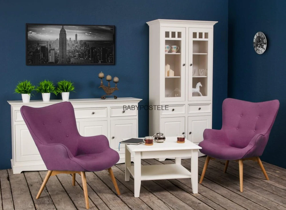 Velká dřevěná vitrína s prosklením Belluno Elegante