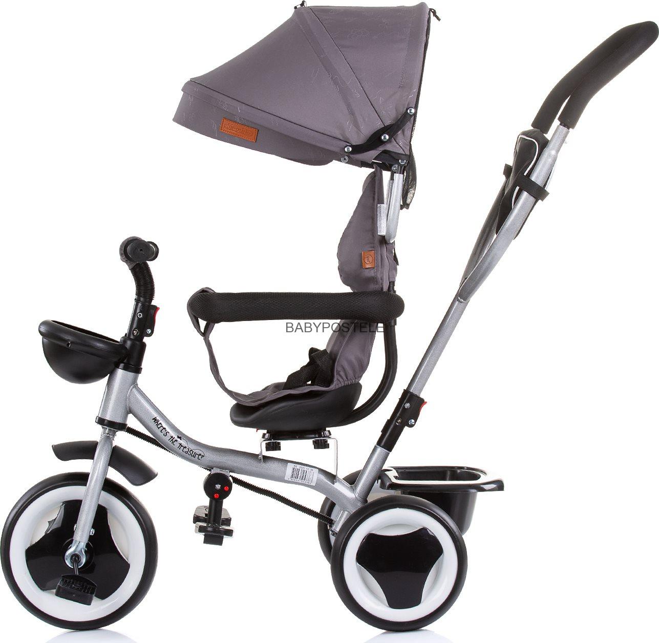 Tříkolka se stříškou  2v1 Graphite
