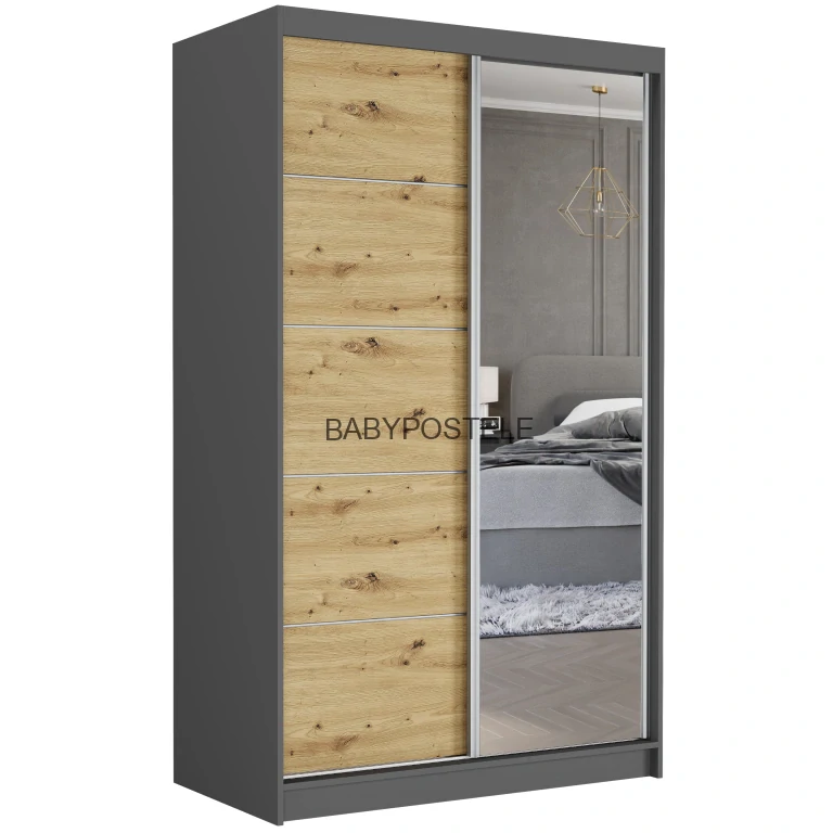 Posuvná skříň 120 cm se zrcadlem