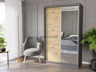 Posuvná skříň 120 cm se zrcadlem