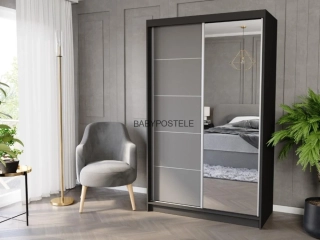 Posuvná skříň 120 cm se zrcadlem